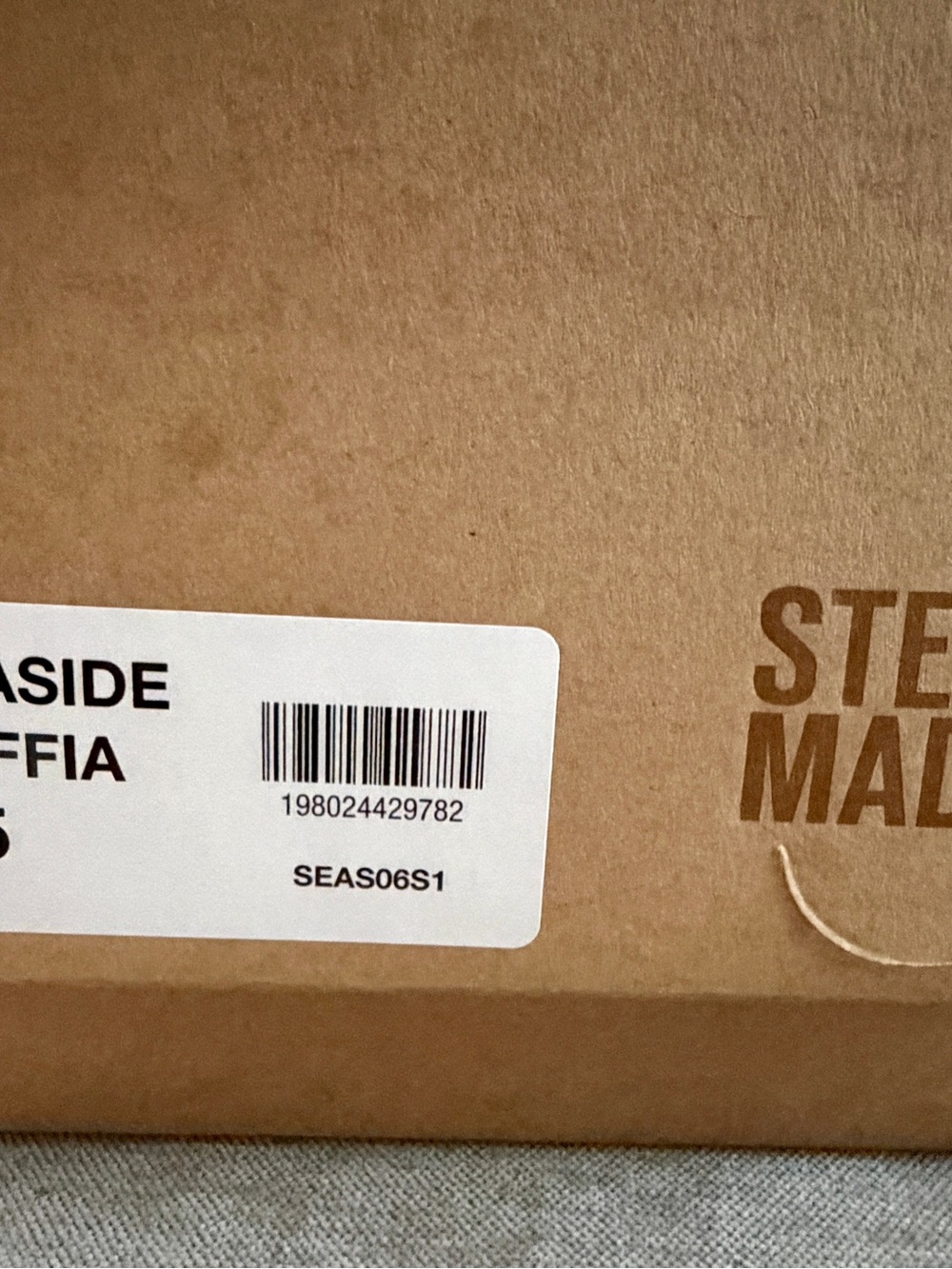 Steve Madden Tan Slide Sandals with Yellow & Purple Beaded 'BEACH' Strap - Picture 5 of 5